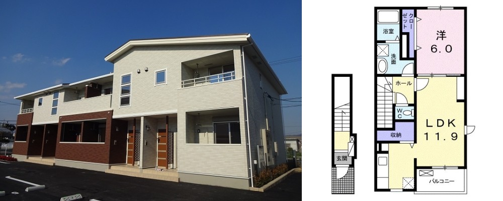 エルヴィータ A 205の外観と間取り図