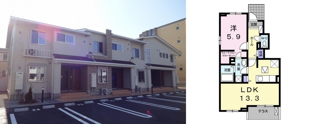 エルヴィータ B 105の外観と間取り図