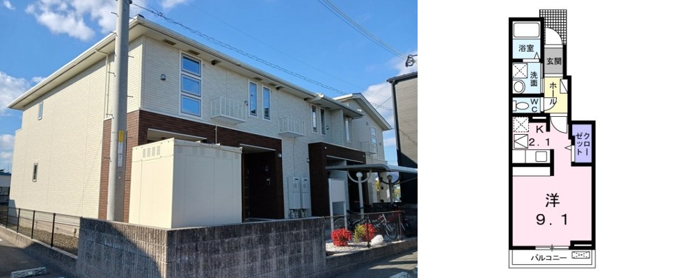 エストレージャ 102の外観と間取り図