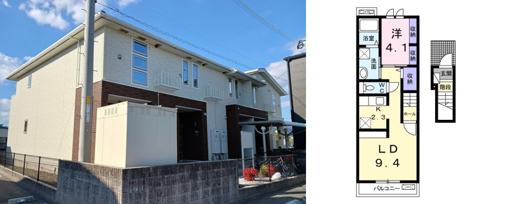 エストレージャ 202の外観と間取り図