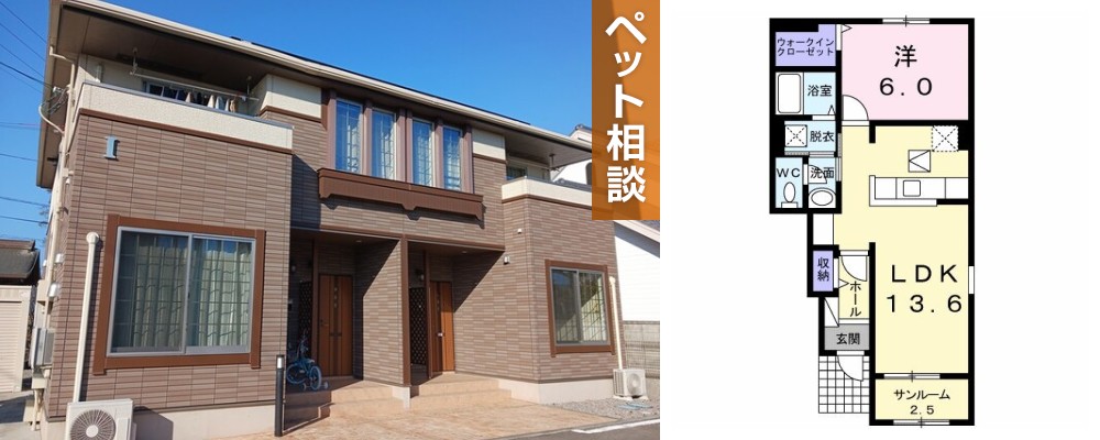 プチメゾンff I 102の外観と間取り図