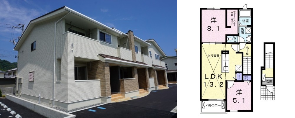 メゾン コンソラトゥールA 203の外観と間取り図