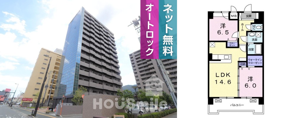 グランクリュ佐古 WEST 1203の外観と間取り図