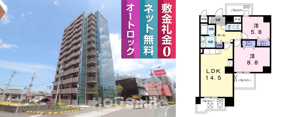 グランクリュ佐古 EAST 1201の外観と間取り図