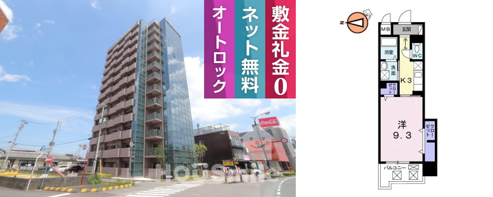 グランクリュ佐古 EAST 202の外観と間取り図