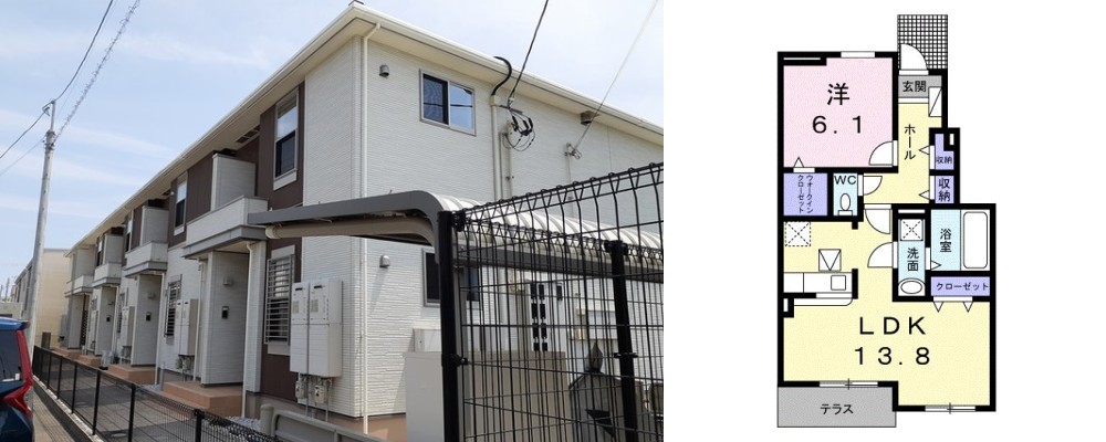 フレグランス 102の外観と間取り図