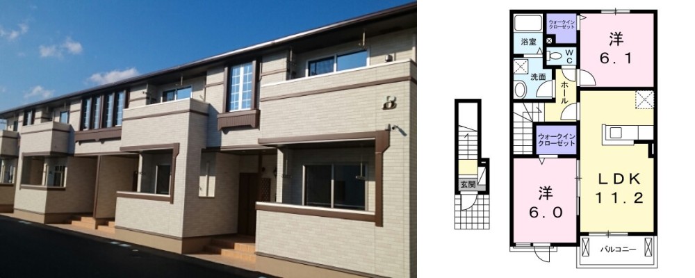 サンシーブルB 203の外観と間取り図