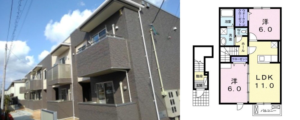 センパフローレンスI 202の外観と間取り図