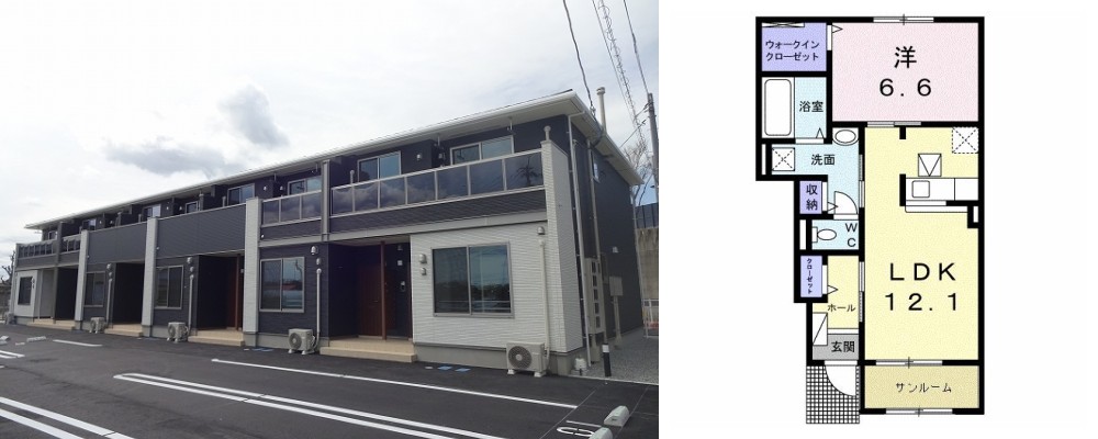 ル・エトワール 102の外観と間取り図