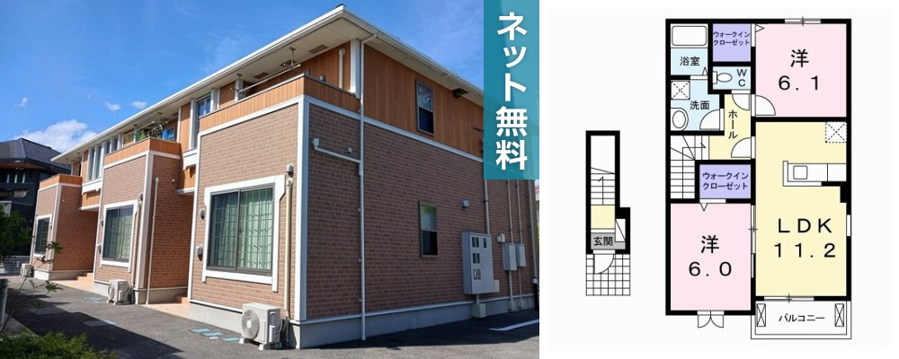 リトルコッティ 203の外観と間取り図