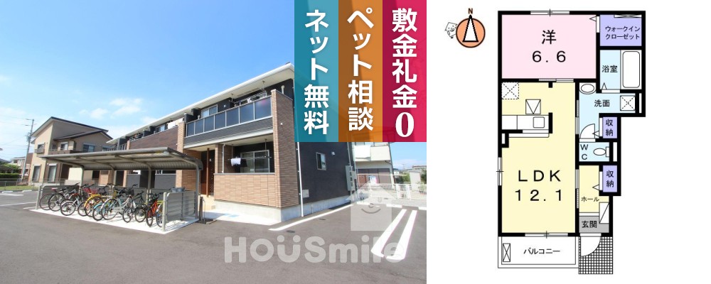 クラール 安宅F 101の外観と間取り図