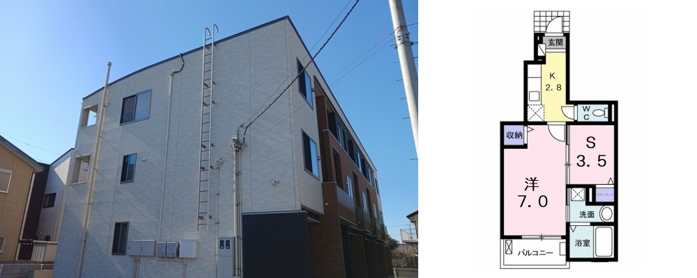 アルカンシエル北島 105の外観と間取り図