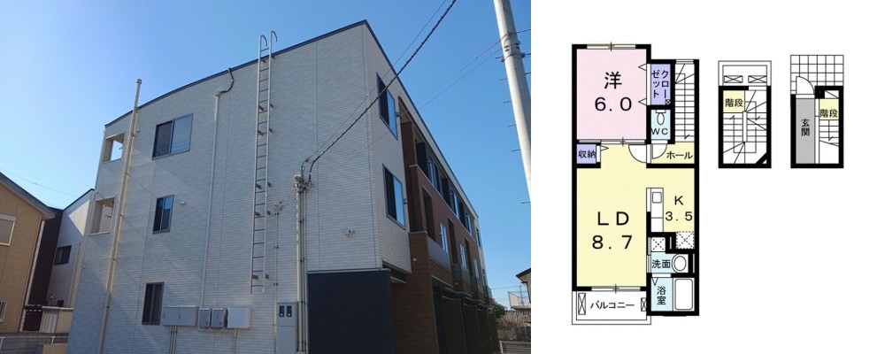 アルカンシエル北島 303の外観と間取り図