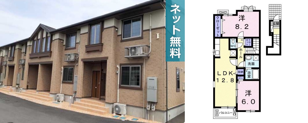 グランピアス笹木野 1 205の外観と間取り図