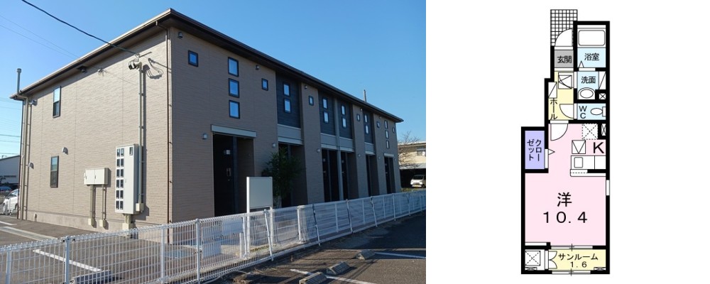 ボンヌ・シャンスII 101の外観と間取り図