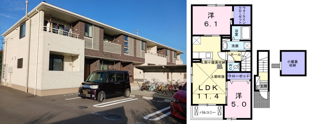 カーサ・ドマーニS 201の外観と間取り図
