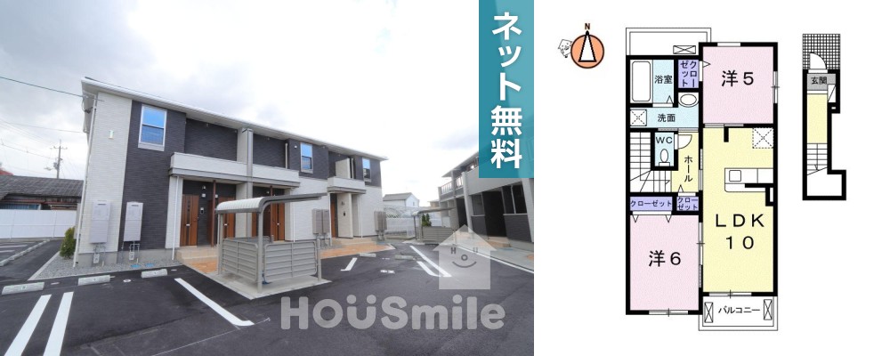 ミライエ沖浜I 201の外観と間取り図
