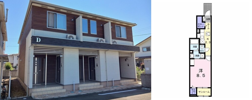 ライトブレス D 102の外観と間取り図