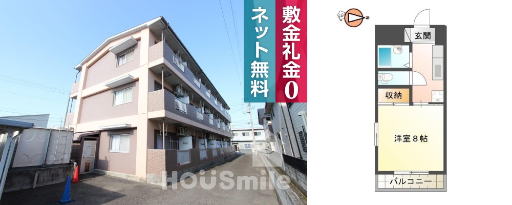 庄町 マンション 1K 108の外観と間取り図