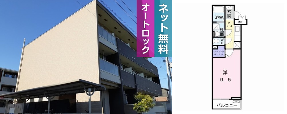マリオ北島 D 206の外観と間取り図
