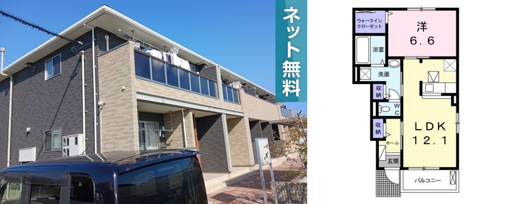 エスポワール・藍 105の外観と間取り図