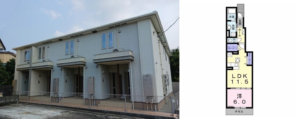 ハウラービレッジ 大阪屋 103の外観と間取り図