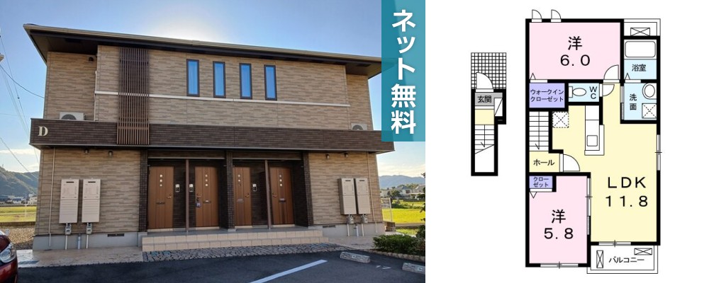 グラン ベルジュ D 201の外観と間取り図