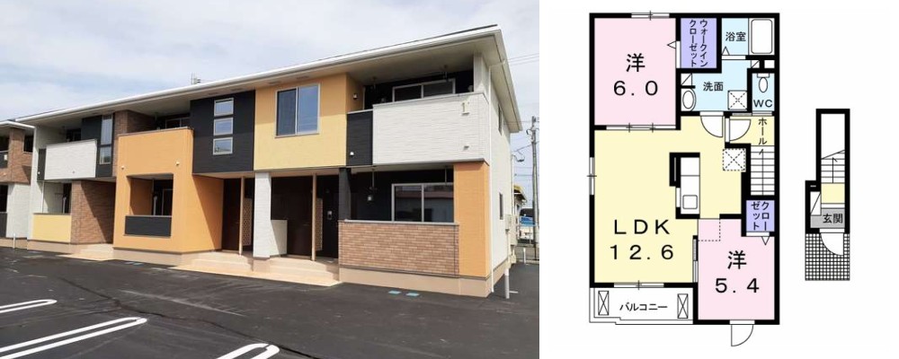 ラグジュアリー I 201の外観と間取り図