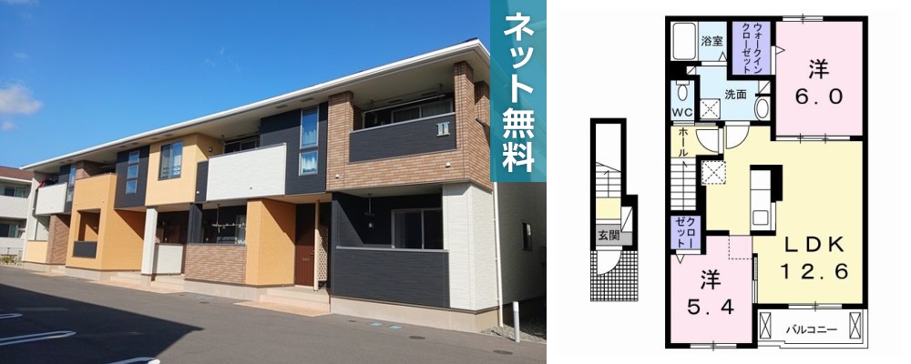 ラグジュアリー II 203の外観と間取り図