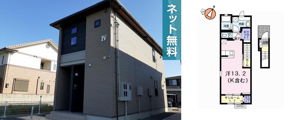 ルミエール応神IV 201の外観と間取り図