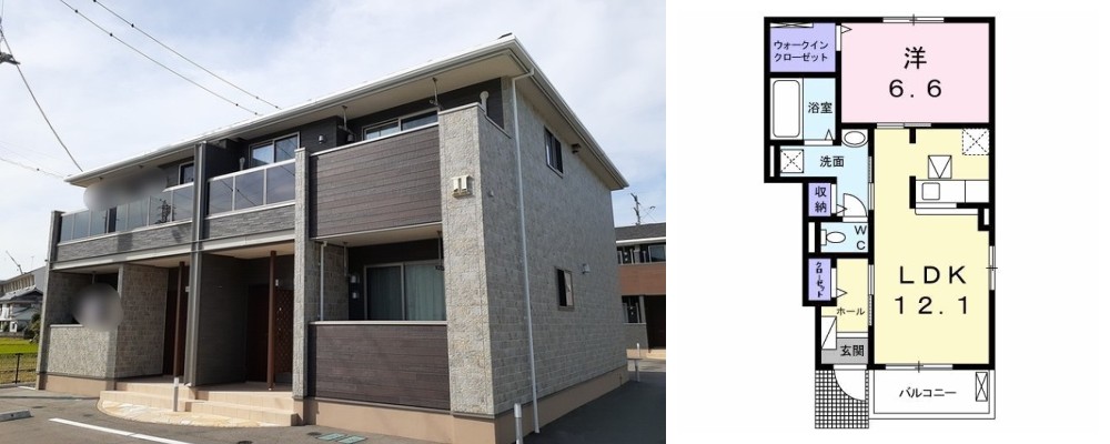 クレシェンド ラブ II 102の外観と間取り図