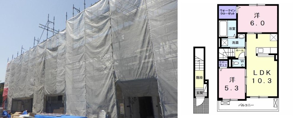 クレシェンド ラブ III 202の外観と間取り図