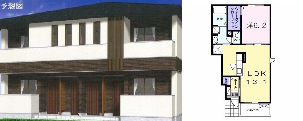 マーヴェラス D 102の外観と間取り図