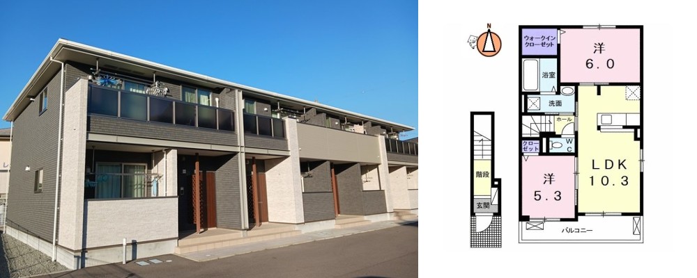 マーヴェラス E 205の外観と間取り図