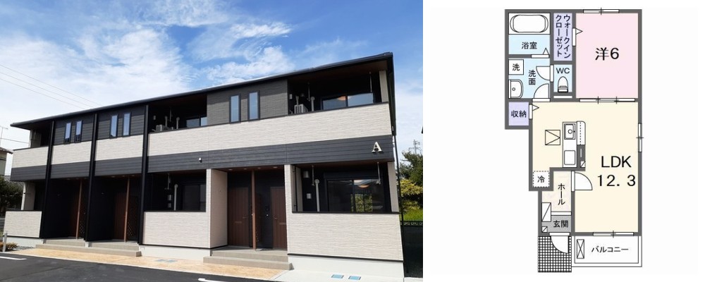 クララボージャ A 103の外観と間取り図