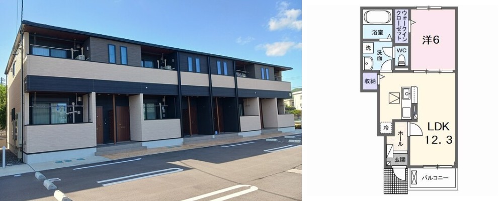 クララボージャ B 103の外観と間取り図