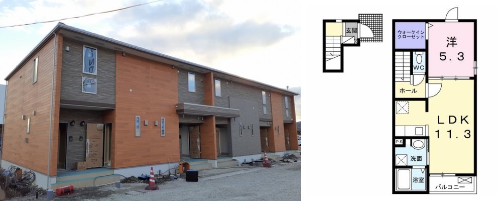 ポート レジデンス 大林 201の外観と間取り図