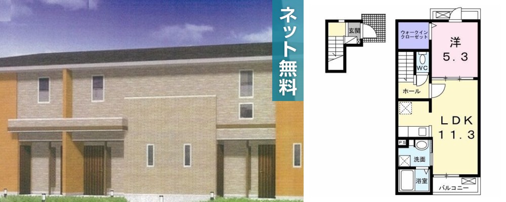 ポート レジデンス 大林 203の外観と間取り図