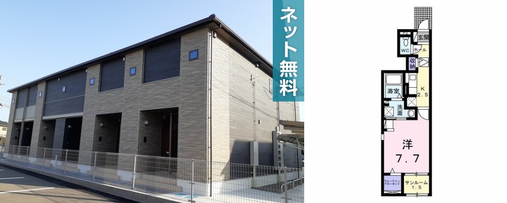 グレイシャス 107の外観と間取り図