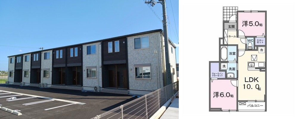 エトワール・イリゼ B 103の外観と間取り図