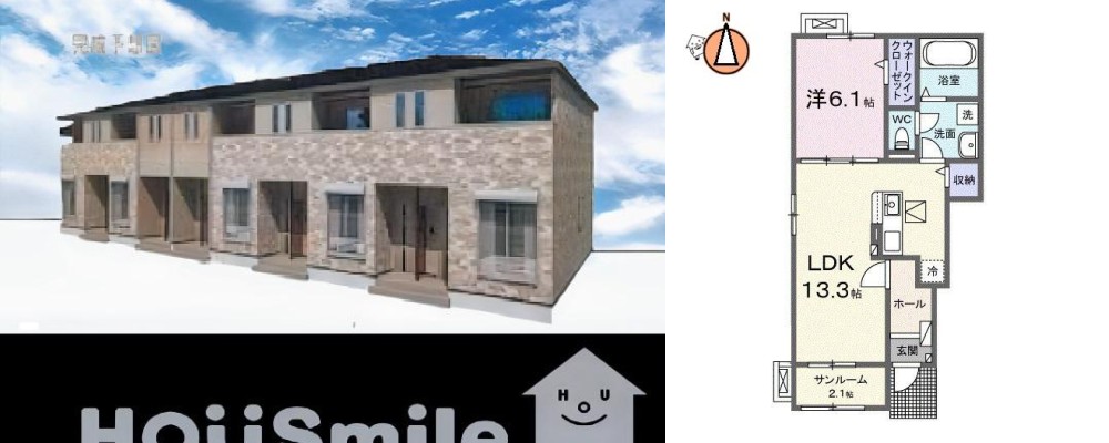 ヘーリオス 101の外観と間取り図