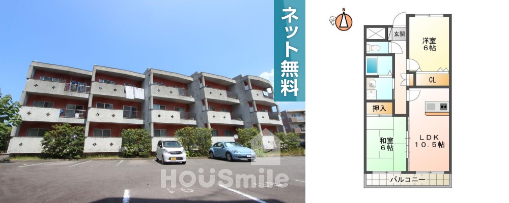 K’sガーデン住吉II 206の外観と間取り図