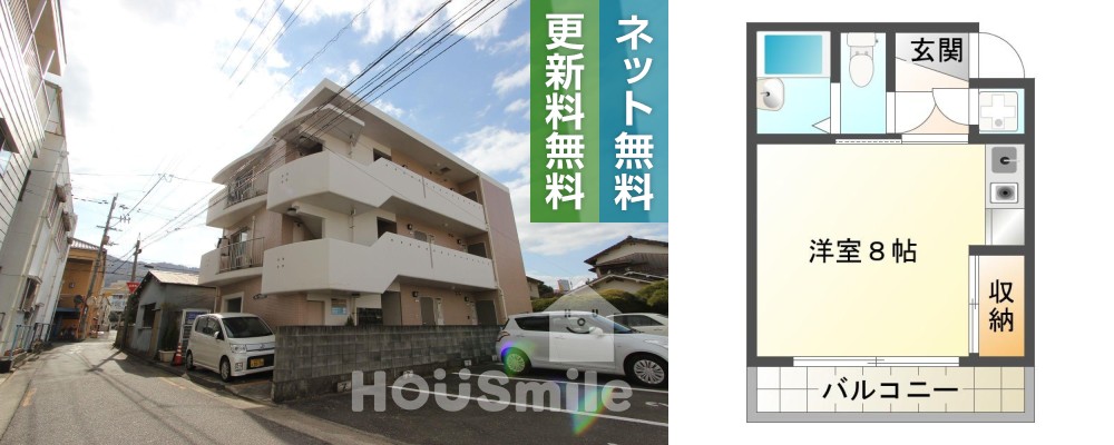 蔵本町 マンション 1R 301の外観と間取り図