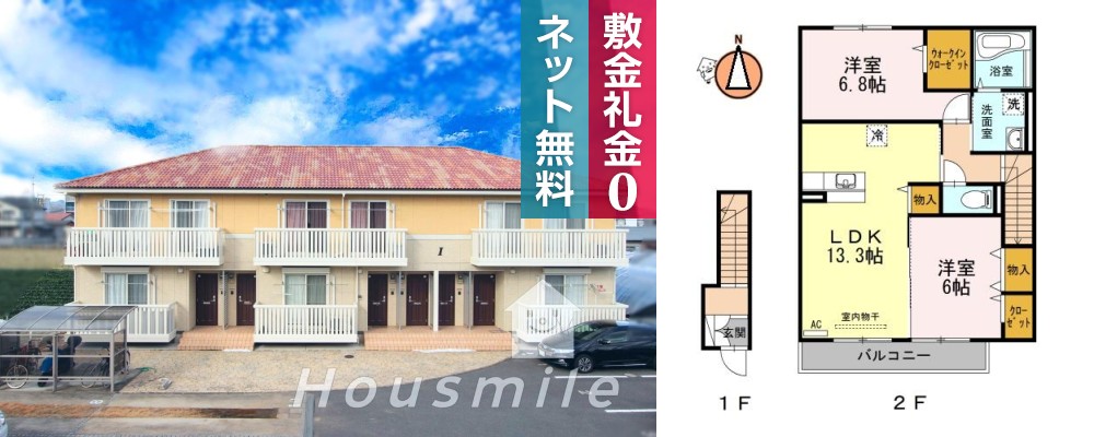 プルミエラムールI 202の外観と間取り図