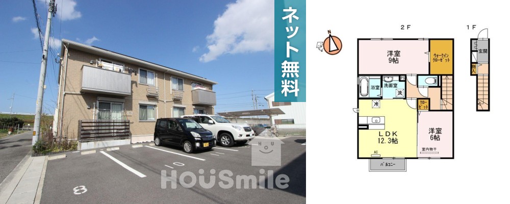 アヴァン ドゥースB 202の外観と間取り図