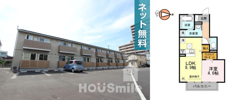 フィオーレ沖浜 106の外観と間取り図