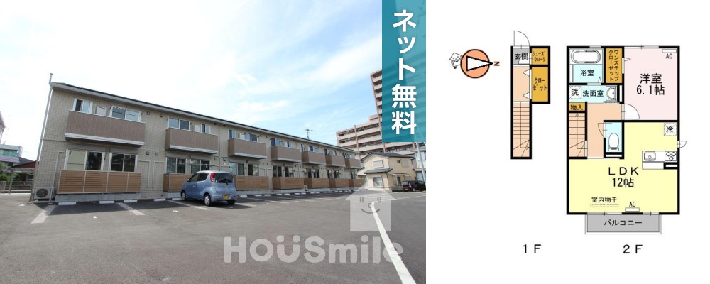 フィオーレ沖浜 201の外観と間取り図