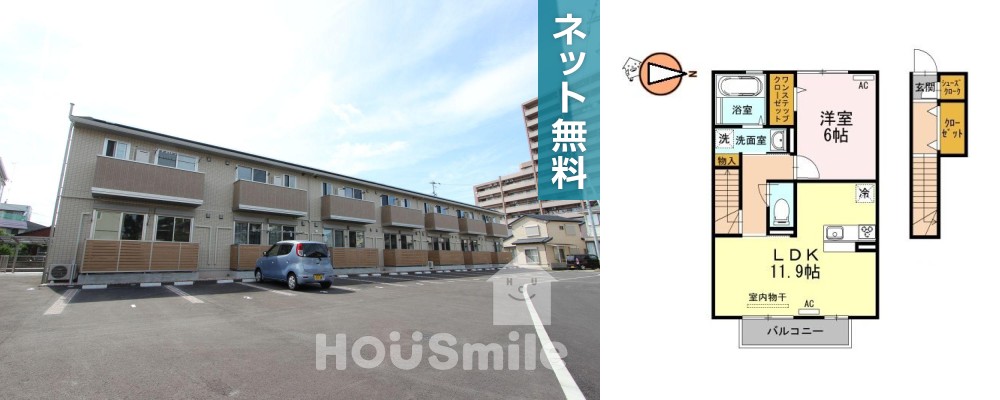 フィオーレ沖浜 207の外観と間取り図