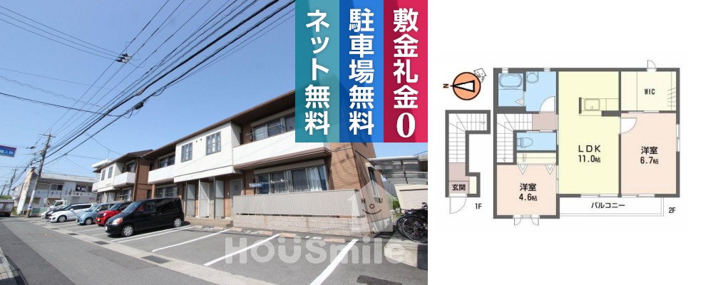 ガーデニアナナ B205の外観と間取り図