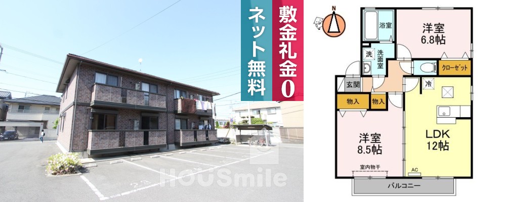 フェスティ佐古A棟 A101の外観と間取り図